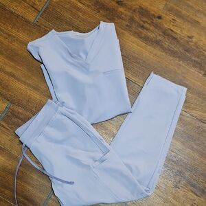 Light Blue Women's Scrub Set